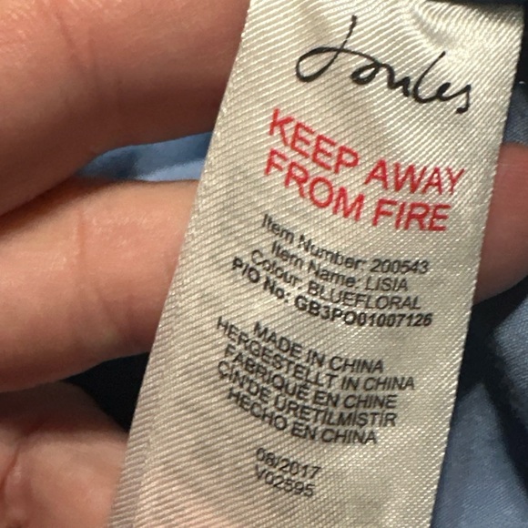 Joules Lisia Women’s 8 Sleeveless Button Down Blue Floral Lined Dress Flax Linen - Picture 11 of 15